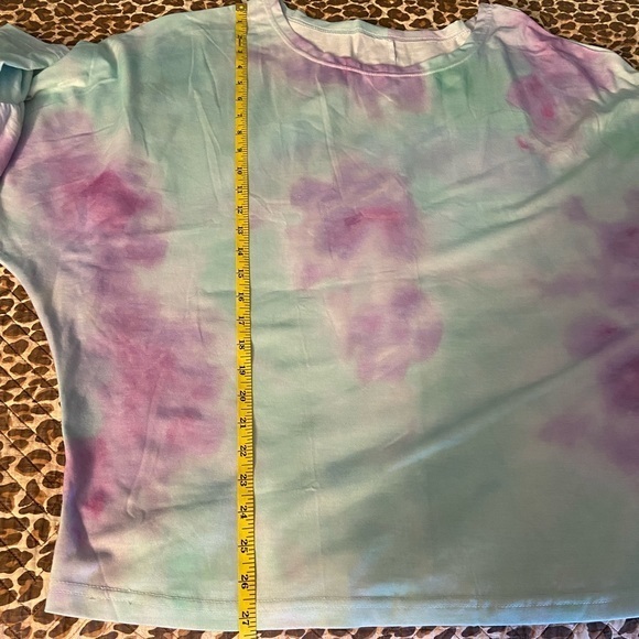 Tie Dye Drop Shoulder Batwing Top Blouse - Picture 9 of 11